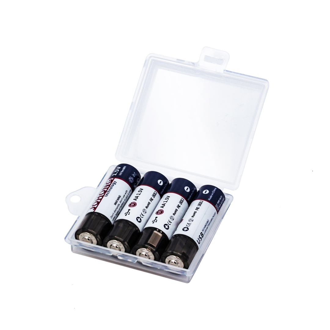 Pack of 4 USB Rechargeable AA 1.5V Batteries