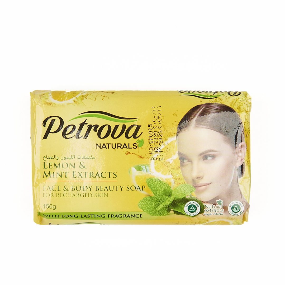 Lemon & Mint Extracts-Recharged Skin Soap 150 Gm Petrova