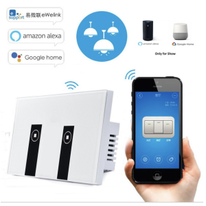 Sonoff Wifi Doble Interruptor Táctil Blanco Sin Neutro
