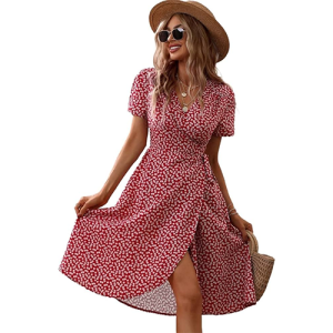 Women's Floral Print Wrap Dress