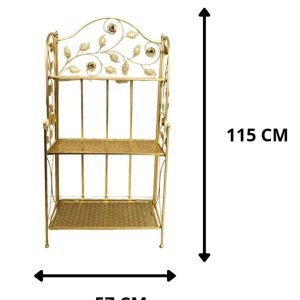 3-Tier Gold Metal Shelf