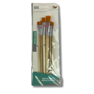 Set of 6 wooden paint brushes