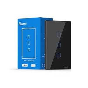 Sonoff T3-3C Interruptor táctil triple Wi-Fi inteligente Negro