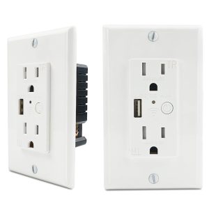 White Power Outlet with USB Type A Iwusbtpb 15A Wifi Sonoff