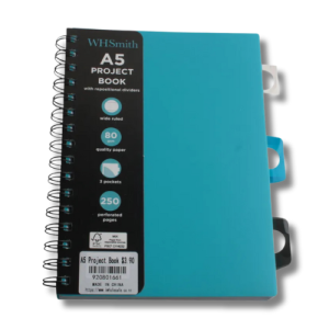Blue A5 divided notebook