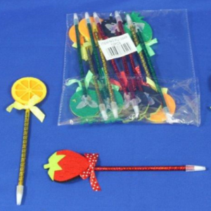 Fruit pen set with 3 designs